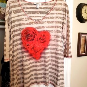 Women's 2XL Heart Blouse
